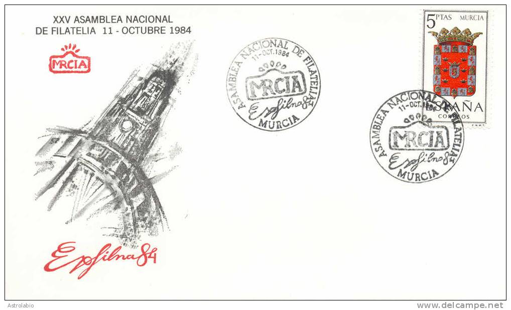 " Exfilna-84, 25º  Asamblea De Filatelia " 1984  Obliteration De Murcia - Maschinenstempel (EMA)