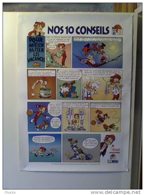 Poster Spirou  Mutualité Française FFBB 1995 Basket - Autres & Non Classés