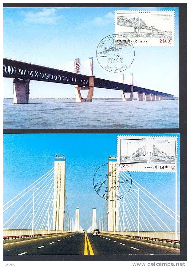 CHINE 2001/19 - MC Pont Wuhu - Cartes-maximum