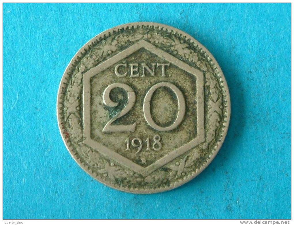 20 CENT - 1918 R / VF - KM 58 ! - 1900-1946 : Victor Emmanuel III & Umberto II