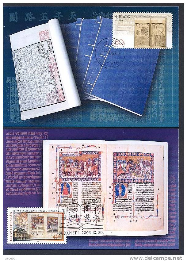 CHINE 2003/19 - MC58 Conjointe Chine / Hongrie - Livres Anciens - Maximum Cards
