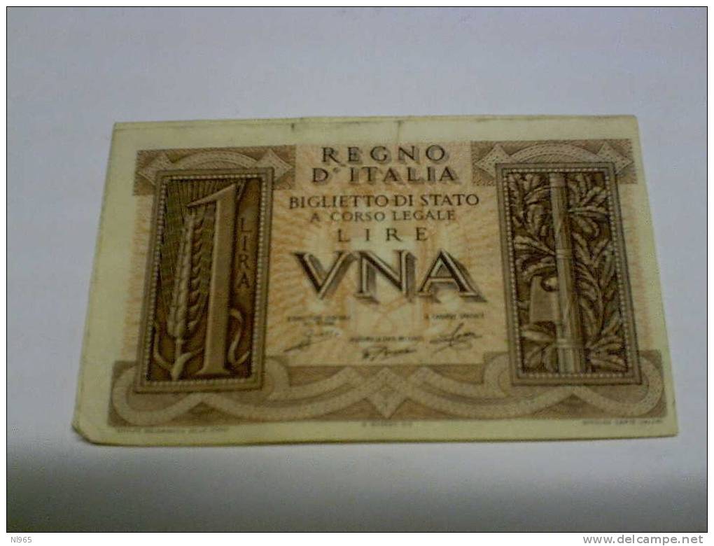 REGNO D´ ITALIA - UNA LIRA ( 1 LIRA ) -  IMPERO -  DITTATURA FASCISTA - ANNO 14/11/1939 - Italia – 1 Lira