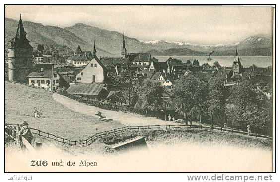 SUISSE- Ref  1301- Zug -  Und Die Alpen   - Carte Bon Etat - - Zoug