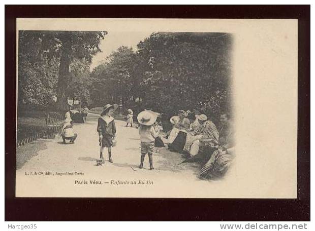 Paris Vécu Enfants Au Jardin   édit.L.J. & Cie Sans N° (32) Animée Nourrices Belle Carte - Loten, Series, Verzamelingen