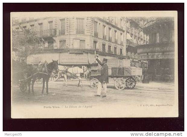 Paris Vécu Le Bâton De L'agent  édit.L.J. & Cie Sans N° (2) Animée Police Policier  Belle Carte - Loten, Series, Verzamelingen