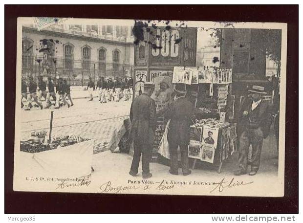 Paris Vécu Un Kiosque à Journeaux  édit.L.J. & Cie Sans N° (57) Animée Publicité Job  ... Belle Carte - Konvolute, Lots, Sammlungen