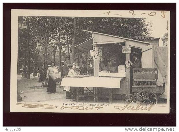 Paris Vécu Le Glacier Populaire  édit.L.J. & Cie Sans N° (37) Animée  Belle Carte - Konvolute, Lots, Sammlungen