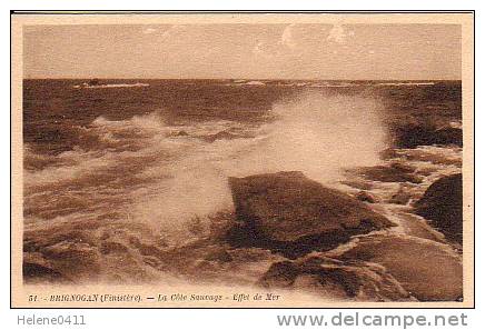 CPA BRIGOGNAN (FINISTERE) - LA COTE SAUVAGE - EFFET DE MER - Brignogan-Plage