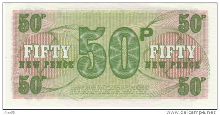 Great Britain United Kingdom 50 Pence British Armed Forces Currency Note, Krause #M46 - British Armed Forces & Special Vouchers