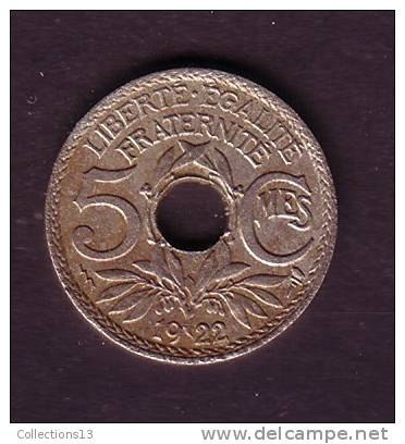 FRANCE - 3eme Republique - 5cts Petit Module - 1922 "Poissy" TB - 5 Centimes