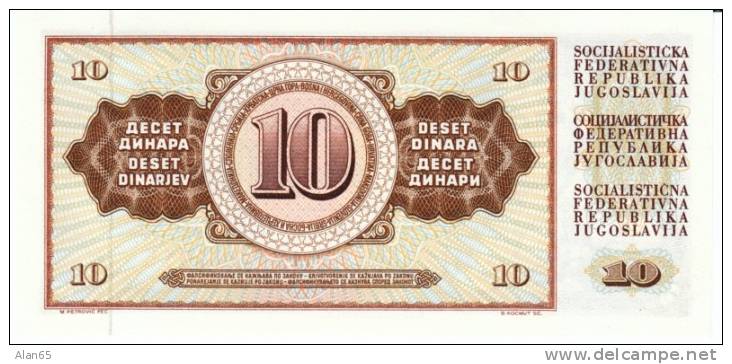 Yugoslavia 10 Dinara 1968 Banknote Currency Krause #82c - Yougoslavie