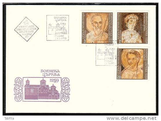 BULGARIA / BULGARIE - 1973 - Peintures Murales De L´eglise De Bojana - 4 FDC - Religious