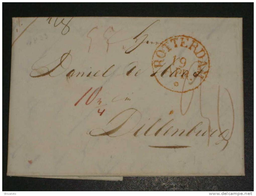 (737) Stampless Cover From Rotteredam To Dillenburg 1833 - ...-1852 Prephilately