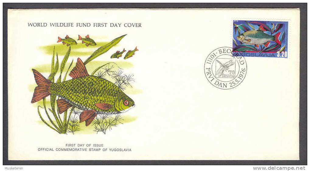 Yugoslavia Jugoslavia 1976 FDC Cover WWF World Wildlife Fund Commemorative Stamp Fish - Sonstige & Ohne Zuordnung