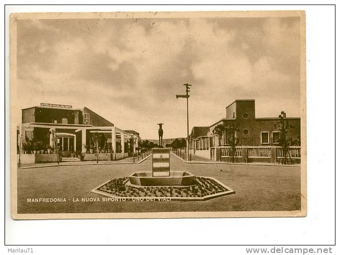 PUGLIA Manfredonia (Foggia) La Nuova Siponto Viale 1942 Viaggiata Fg - Manfredonia