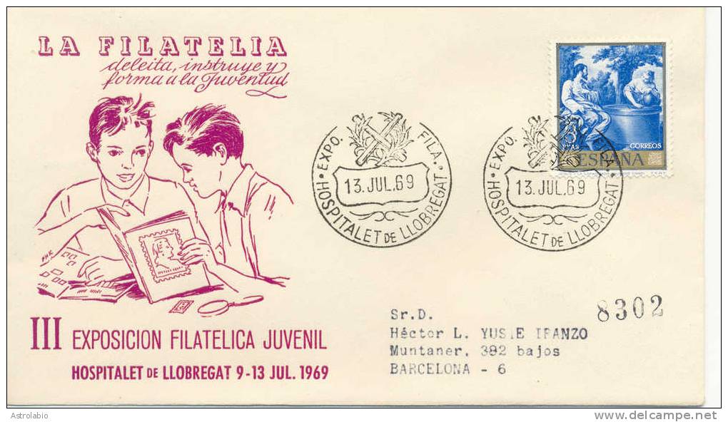 Hospitalet Del Llobregat 1969 Obliteration, Barcelona , Recommande - Maschinenstempel (EMA)