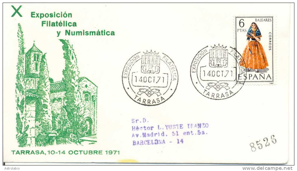 Tarrasa Expo. Fila.1971 Obliteration, Barcelona , Recommande - Maschinenstempel (EMA)