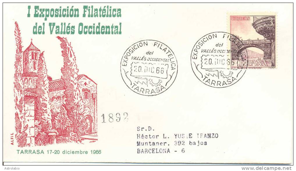 Tarrasa Expo. Fila.1966 Obliteration, Barcelona , Recommande - Maschinenstempel (EMA)