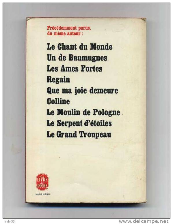 - LES GRANDS CHEMINS  . PAR J. GIONO . LE LIVRE DE POCHE N°1091    1966 - Adventure