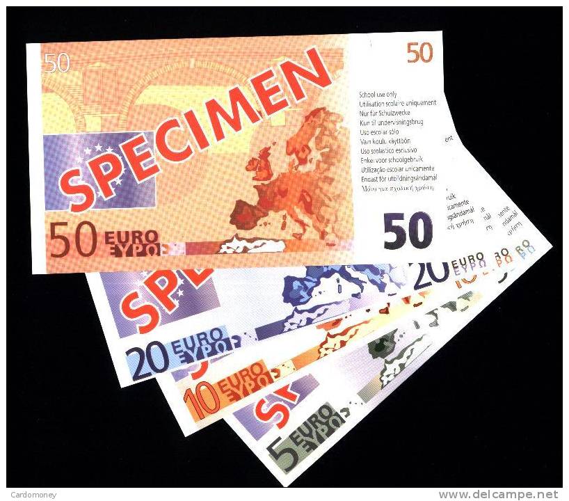 Série De 4 Billets Scolaire CELDA 5 ,10 ,20 ,50 Euros( SPECIMEN) - Altri & Non Classificati