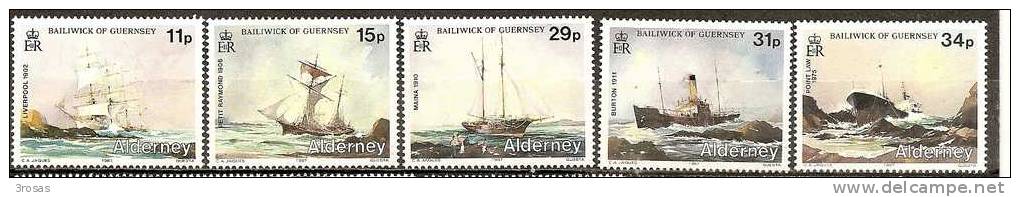 Alderney 1987 Naufrages Shipwrecks Serie Complete MNH ** - Alderney