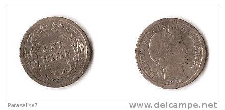 USA   1  DIME    1906  ARGENT QUALITE ! - 1892-1916: Barber