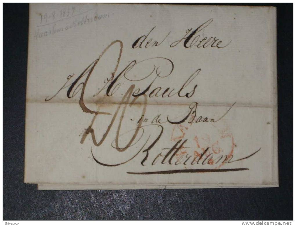 (740) Stampless Cover From Haarlem To Rotterdam 1837 - ...-1852 Préphilatélie