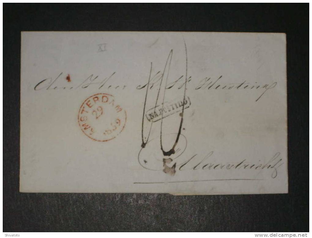 (743) Stampless Cover From Amsterdam  To Maastricht 1859 - ...-1852 Prephilately