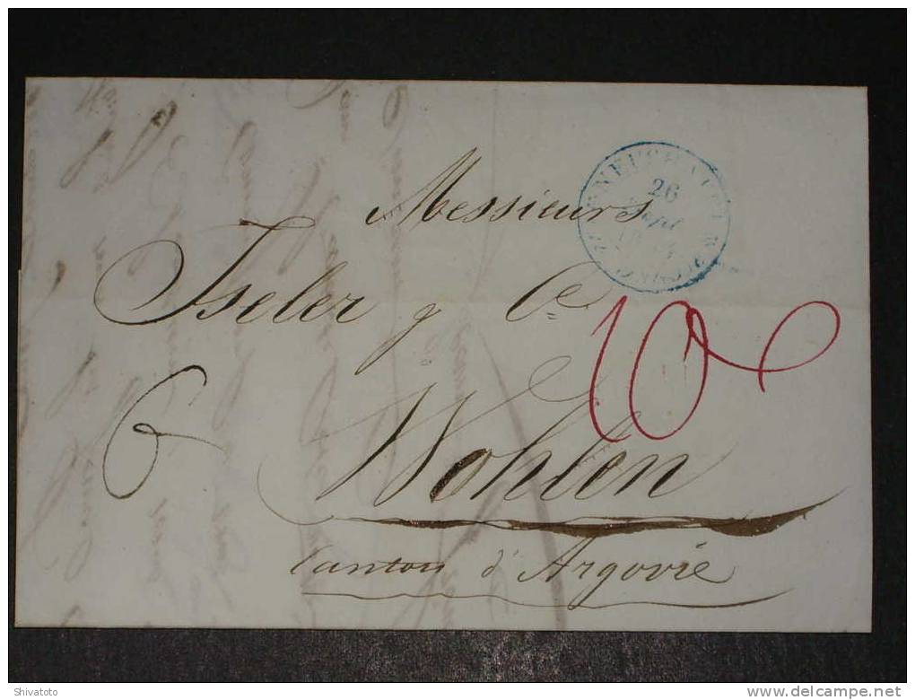(746) Stampless Cover From Neuchatel  To Wohlen  1834 - ...-1845 Prephilately