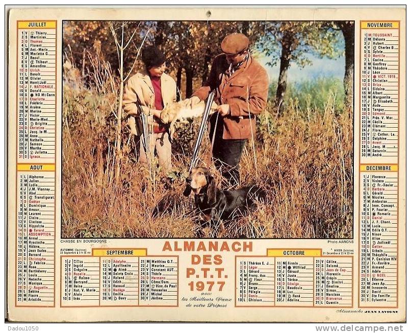 Calendriers Des PTT 1977 Rhone - Grossformat : 1971-80