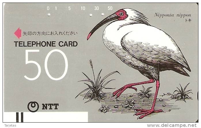 TARJETA DE JAPON DE UN IBIS SAGRADO (BIRD-PAJARO) - Otros & Sin Clasificación