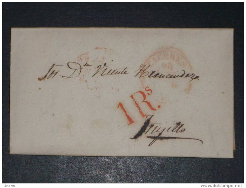 (753) Stampless Cover From Caceres To Trujillo 1848 Taxed 1 - ...-1850 Prefilatelia