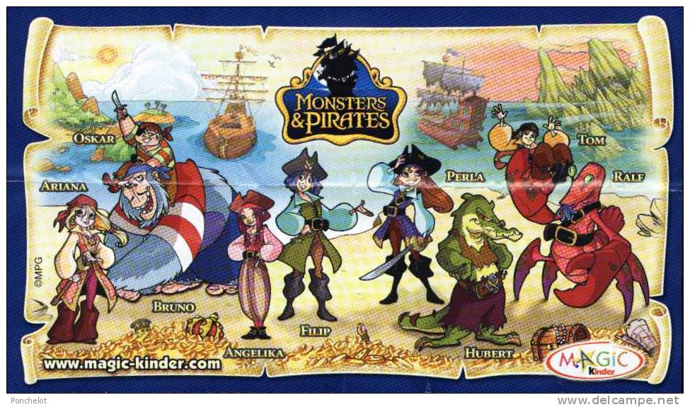 KINDER EU 2008 NV 111 MONSTER&PIRATES Ariana + BPZ FR NL - Monoblocchi