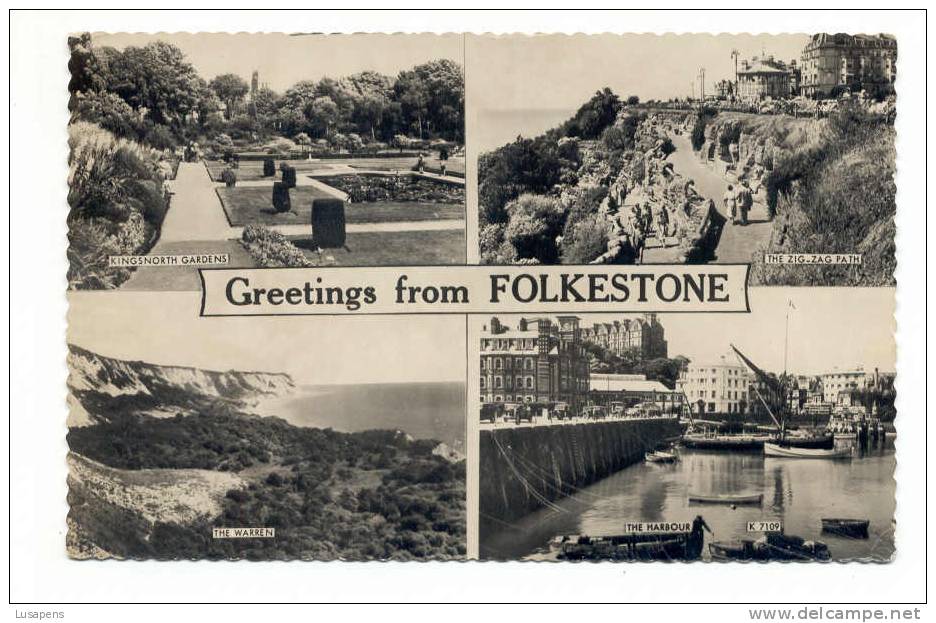 OLD FOREIGN 2328 - UNITED KINGDOM - ENGLAND - GREETINGS FROM FOLKESTONE - Folkestone