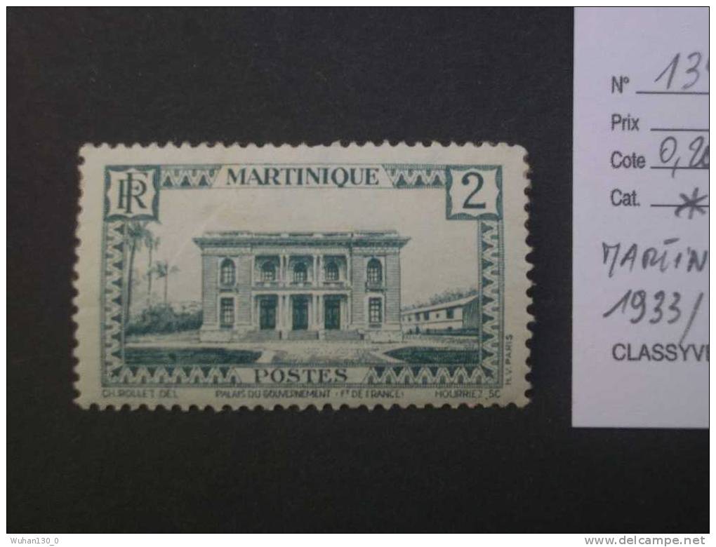 MARTINIQUE  ( * )  De  1933 / 1938       "   Série  Courante   "               1  Val. - Unused Stamps