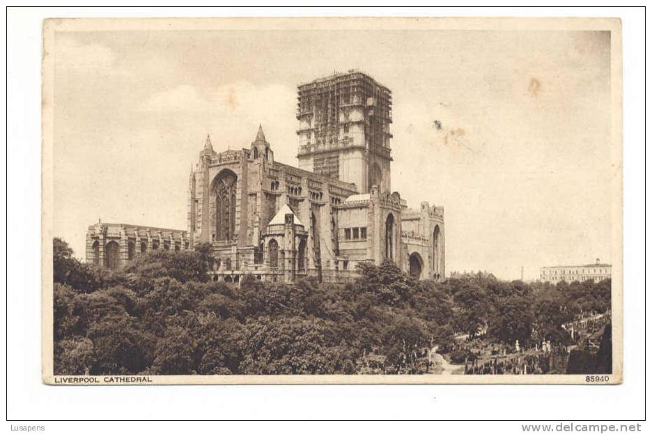 OLD FOREIGN 2355 - UNITED KINGDOM - ENGLAND - LIVERPOOL, CATHEDRAL (UNDER CONSTRUCTION ?!!?!) - Liverpool