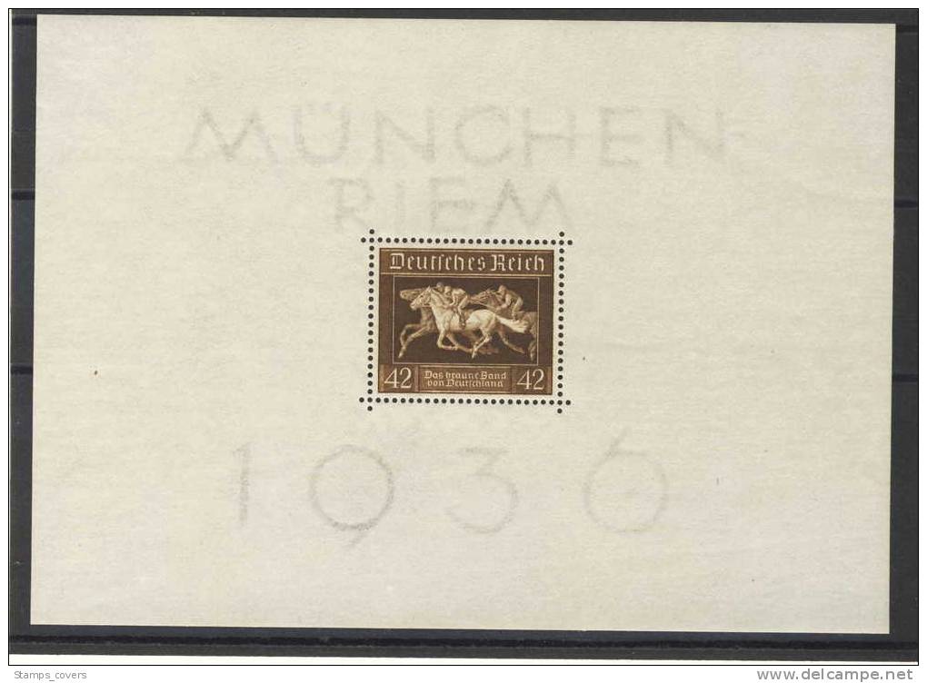 REICH MNH** MICHEL BL 4 HORSES - Blocks & Sheetlets