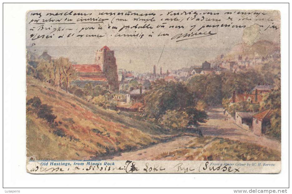 OLD FOREIGN 2382 - UNITED KINGDOM - ENGLAND - OLD HASTINGS, FROM MINNIS ROCK - FROM WATER COLOUR BY W.H. BORROW - Hastings