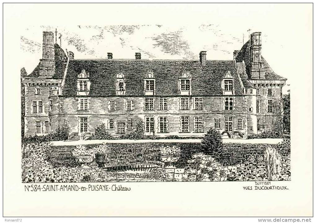 58 SAINT-AMAND-en-PUISAYE - Château  - Illustration Yves Ducourtioux - Saint-Amand-en-Puisaye
