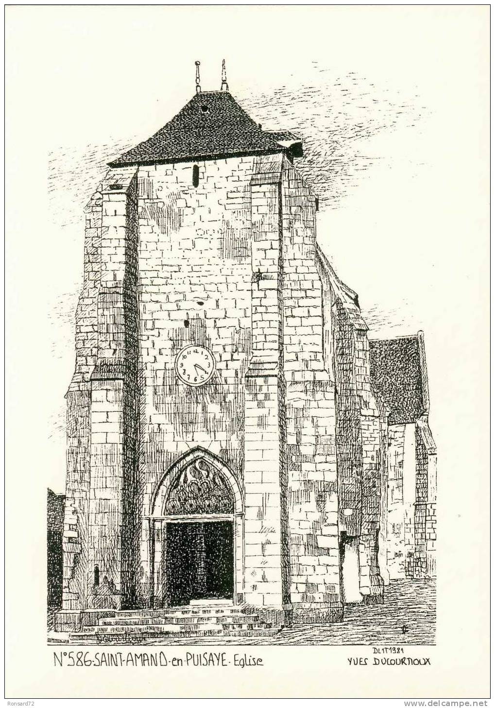 58 SAINT-AMAND-en-PUISAYE - Eglise  - Illustration Yves Ducourtioux - Saint-Amand-en-Puisaye