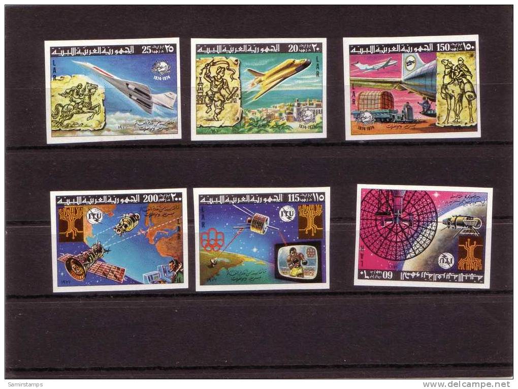 Libya Airplanes + ITU Set Of 6 Stamps IMPERFORATED- Scarce MNH- SKRILL PAYMENT  ONLY - Libya