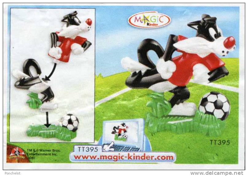 KINDER EU 2007 TT395 LOONEY TUNES ACTIVE (belgique) Sylvester  Football + BPZ - Monoblocs