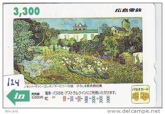 VINCENT VAN GOGH * Jardin D´ Aubigny * Telecarte Japan (124) Painting - Peinture - Mahlerei - Schilderij - Art - Malerei