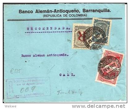 Col015b/  KOLUMBIEN - Sehr Seltenes  SCADTA Einschreiben 1927, R-Aufdruck I. Rot) - Colombie