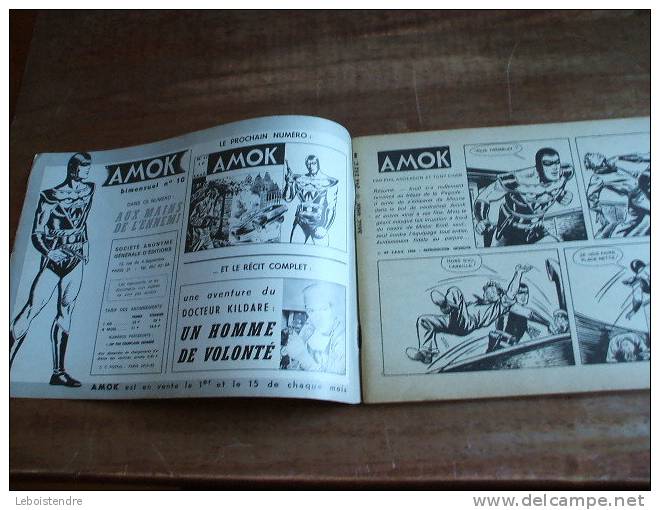 BD-AMOK-N° 10 -AMOK:AUX MAINS DE L'ENNEMI-EDITON SAGE -1966-BELLE ETAT D'USAGE - Kleinformat