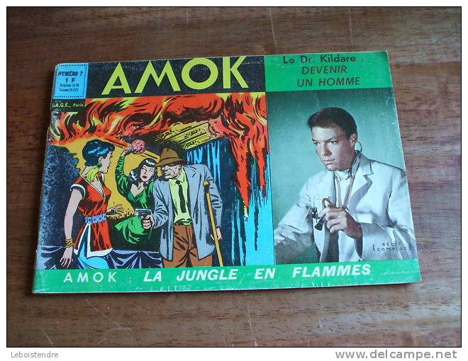 BD-AMOK-N°7 -AMOK: LA JUNGLE EN FLAMMES-EDITON SAGE -1966-BELLE ETAT D´USAGE - Kleine Formaat