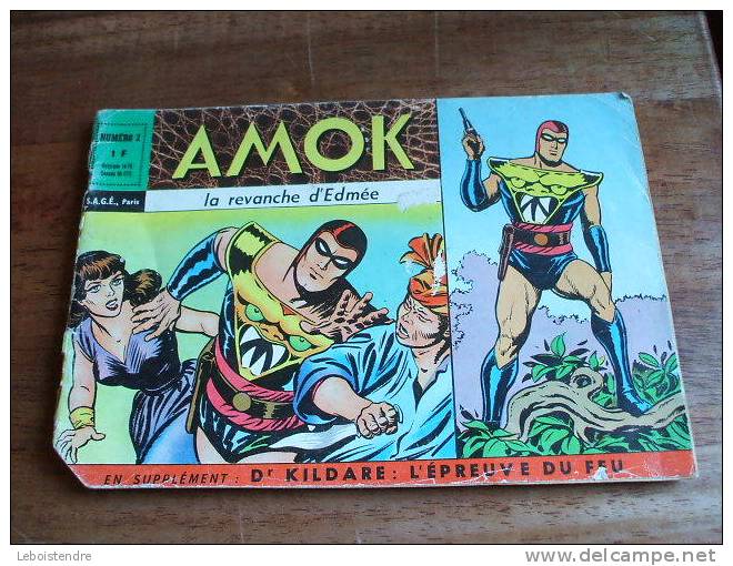 BD-AMOK-N°2 -AMOK: LA  REVANCHE D'EDMEE + Dr KILDARE: L'EPREUVE DU FEU -EDITON SAGE -1966- - Kleinformat