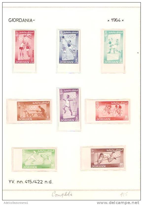 25917)foglio Serie Completa - Sport - Catalogo Ivert N° 415/422 Non Dendellati - Giordania 1964 - Jordan