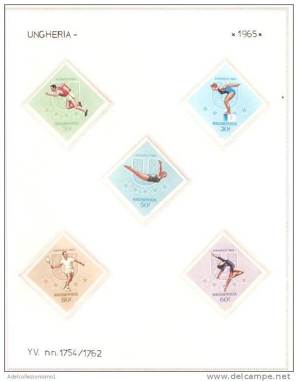 25922)foglio Serie Completa - Sport - Catalogo Ivert N° N.n. 1754/1762 - Ungheria 1964 - Fogli Completi