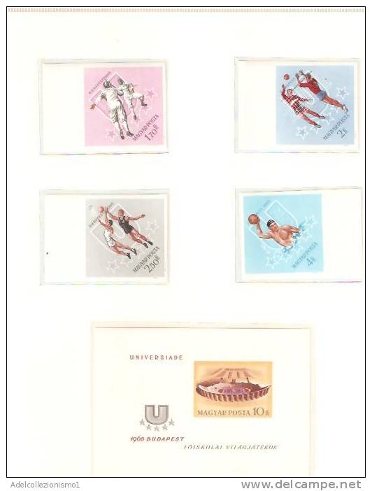 25925)foglio Serie Completa - Sport - Catalogo Ivert N° N.n. 1754/1762 +b.f. N.55 Non Dent - Ungheria 1965 - Volledige & Onvolledige Vellen